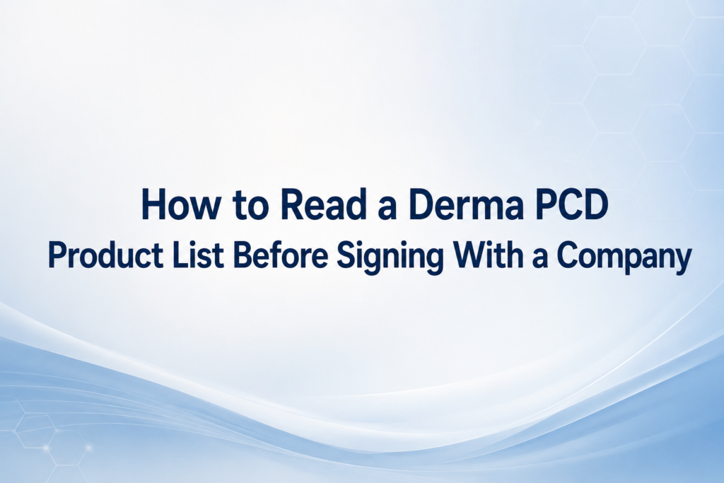 How to Read a Derma PCD Product List Before Signing With a Company
